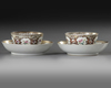 A CHINESE COLLECTION OF SIX CUPS AND SIX SAUCERS, 18TH CENTURY