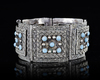 A SILVER BRACELET SET WITH TURQUOISE, PERSIA, 19TH-20TH CENTURY
