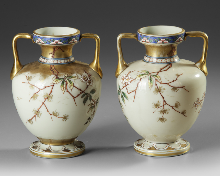 A PAIR OF OPALINE VASES, 19TH CENTURY
