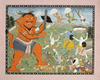 AN ILLUSTRATION TO THE LANKA KANDA OF THE RAMAYANA: RAMA AND LAXMANA FIGHT WITH KUMBHAKARNA, NORTH INDIA, GULER OR KANGRA, CIRCA 1850