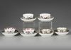 A CHINESE COLLECTION OF SIX CUPS AND SIX SAUCERS, 18TH CENTURY