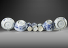 A CHINESE COLLECTION OF SEVEN BLUE AND WHITE WARES, 18TH CENTURY AND LATER