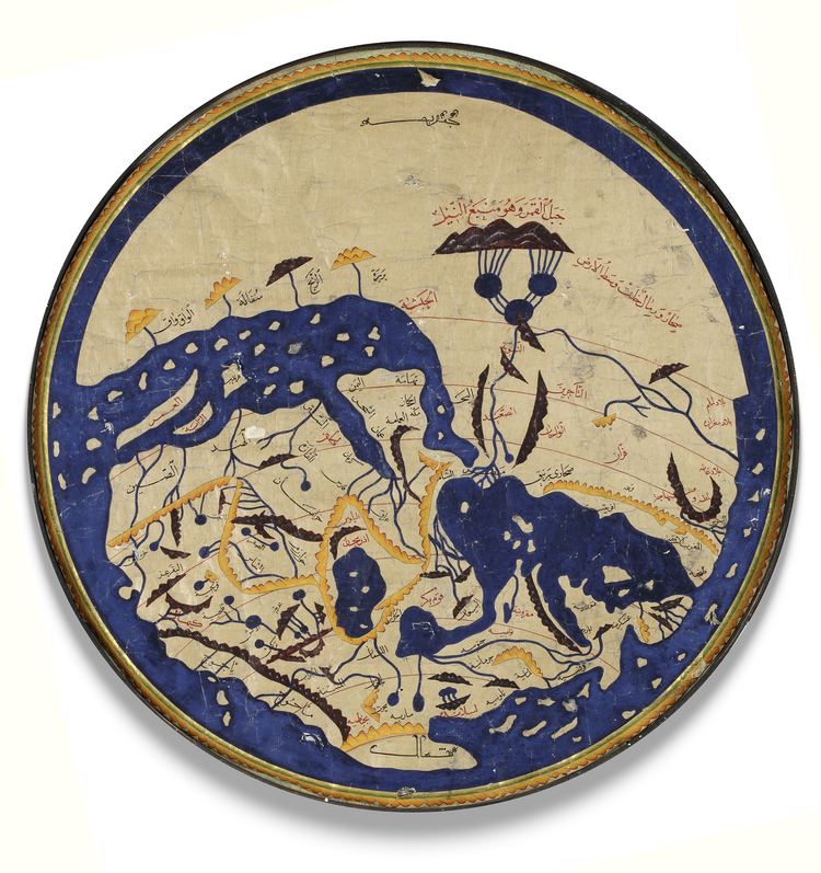 AL-IDRISI'S WORLD MAP IN NUZHAT AL-MUSHTAQ, 19TH-20TH CENTURY