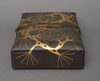 A JAPANESE LACQUERED LEATHER TEBAKO 手箱 (BOX FOR PERSONAL ACCESSORIES), TAISHO PERIOD (1912-1926)
