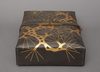 A JAPANESE LACQUERED LEATHER TEBAKO 手箱 (BOX FOR PERSONAL ACCESSORIES), TAISHO PERIOD (1912-1926)