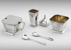 AN ENGLISH SILVER SALT AND PEPPER SET