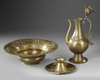 AN OTTOMAN BRASS EWER AND BASIN, 18TH CENTURY