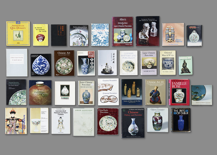 A COLLECTION OF THIRTY FIVE BOOKS ON CHINESE PORCELAIN AND WORKS OF ART