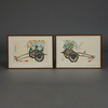 A PAIR OF JAPANESE FLOWER CART WOODBLOCK PRINTS, CIRCA 1950