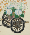 A PAIR OF JAPANESE FLOWER CART WOODBLOCK PRINTS, CIRCA 1950