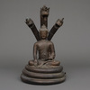 A VERY LARGE NEPALESE BRONZE SERPENT KING MUCHILINDA, FIRST HALF 20TH CENTURY
