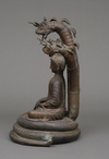 A VERY LARGE NEPALESE BRONZE SERPENT KING MUCHILINDA, FIRST HALF 20TH CENTURY