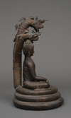A VERY LARGE NEPALESE BRONZE SERPENT KING MUCHILINDA, FIRST HALF 20TH CENTURY
