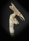 A BONE CARVED WALKING CANE