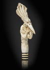 A BONE CARVED WALKING CANE