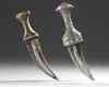TWO SILVER JAMBIYA DAGGERS, SOUTH ARABIA, 19TH CENTURY