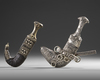 TWO SILVER JAMBIYA DAGGERS, SOUTH ARABIA, 19TH CENTURY