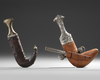 TWO SILVER JAMBIYA DAGGERS, SOUTH ARABIA, 19TH CENTURY