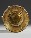 AN ISLAMIC ENAMELLED GLASS MOSQUE LAMP,  NEAR EAST EARLY 19TH CENTURY