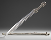 A LARGE NIELLO SILVER-MOUNTED STEEL DAGGER (KINDJAL), CAUCASUS, 19TH CENTURY
