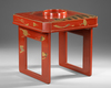 A JAPANESE RED LACQUERED SET FOR CEREMONIAL SAKE DRINKING, MEIJI PERIOD (1868-1912)