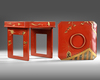 A JAPANESE RED LACQUERED SET FOR CEREMONIAL SAKE DRINKING, MEIJI PERIOD (1868-1912)