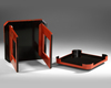 A JAPANESE RED LACQUERED SET FOR CEREMONIAL SAKE DRINKING, MEIJI PERIOD (1868-1912)