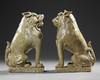 A JAPANESE SET OF TWO STONEWARE KOMAINU GUARDIAN DOGS, 19TH CENTURY