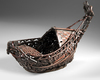 A JAPANESE IKEBANA BASKET IN THE SHAPE OF A BOAT, 20TH CENTURY