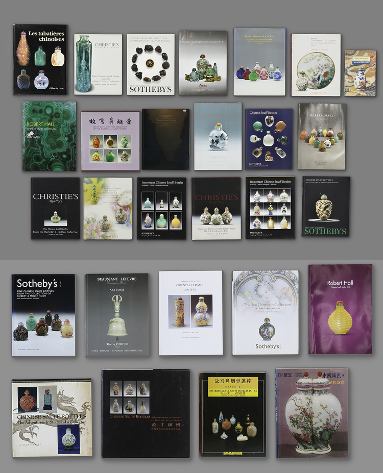 A COLLECTION OF TWENTY EIGHT BOOKS AND CATALOGUES ON CHINESE SNUFF BOTTLES