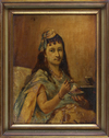 JULES FÉLIX RAGOT (1835-1912), A WOMAN EATING HER DESSERT, OIL ON PANEL