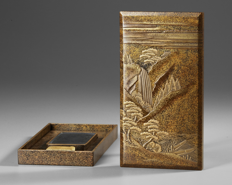 A SMALL JAPANESE SUZURIBAKO WRITING BOX, MEIJI PERIOD (1868-1912)