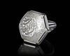 A CRYSTAL SILVER RING, PERSIA, 19TH CENTURY