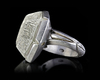 A CRYSTAL SILVER RING, PERSIA, 19TH CENTURY