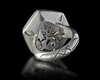 A CRYSTAL SILVER RING, PERSIA, 19TH CENTURY