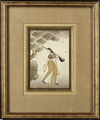 A PAINTING DEPICTING A GRACEFUL WOMAN IN ELEGANT ATTIRE, INDIA ,19TH CENTURY