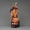 A RED LACQUER SUIT-OF-ARMOUR (YOROI), MID-SHOWA PERIOD