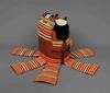 A RED LACQUER SUIT-OF-ARMOUR (YOROI), MID-SHOWA PERIOD