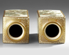 A PAIR OF JAPANESE SQUARE SHAPED SATSUMA VASES, MEIJI PERIOD (1868-1912)
