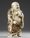 A JAPANESE SATSUMA FIGURE (LUCKY GOD HOTEI),  MEIJI PERIOD (1868-1912)