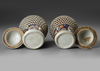 A PAIR OF JAPANESE OPENWORK IMARI JARS, 17TH CENTURY