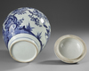 A JAPANESE ARITA KAKIEMON-STYLE BLUE AND WHITE JAR AND COVER, CIRCA 1680