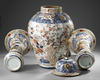 A FRENCH SAMSON-IMARI 3 PIECE SET, 19TH CENTURY