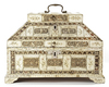A KHOLMOGORY SCHOOL CARVED BONE BOX WITH MUGHAL INFLUENCE, 18TH CENTURY