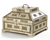 A KHOLMOGORY SCHOOL CARVED BONE BOX WITH MUGHAL INFLUENCE, 18TH CENTURY