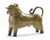 A MUGHAL BRASS INCENSE BURNER IN THE FORM OF A LION, INDIA, 17TH CENTURY