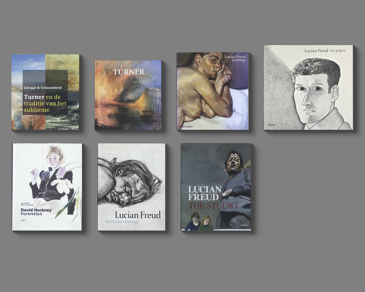 A COLLECTION OF SEVEN ART BOOKS ABOUT LUCIAN FREUD, WILLIAM TURNER, DAVID HOCKNEY