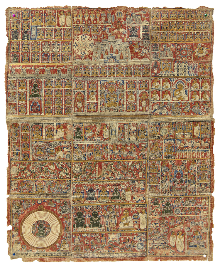 A RARE AND EARLY SATRUNJAYA JAIN PATH (VIEW OF THE JAIN PILGRIMAGE WESTERN INDIA, 15TH-16TH CENTURY