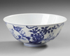 A CHINESE BLUE AND WHITE 'HUNDRED BOYS' BOWL, 19TH-20TH CENTURY
