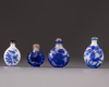 Four peking-glass snuff-bottles